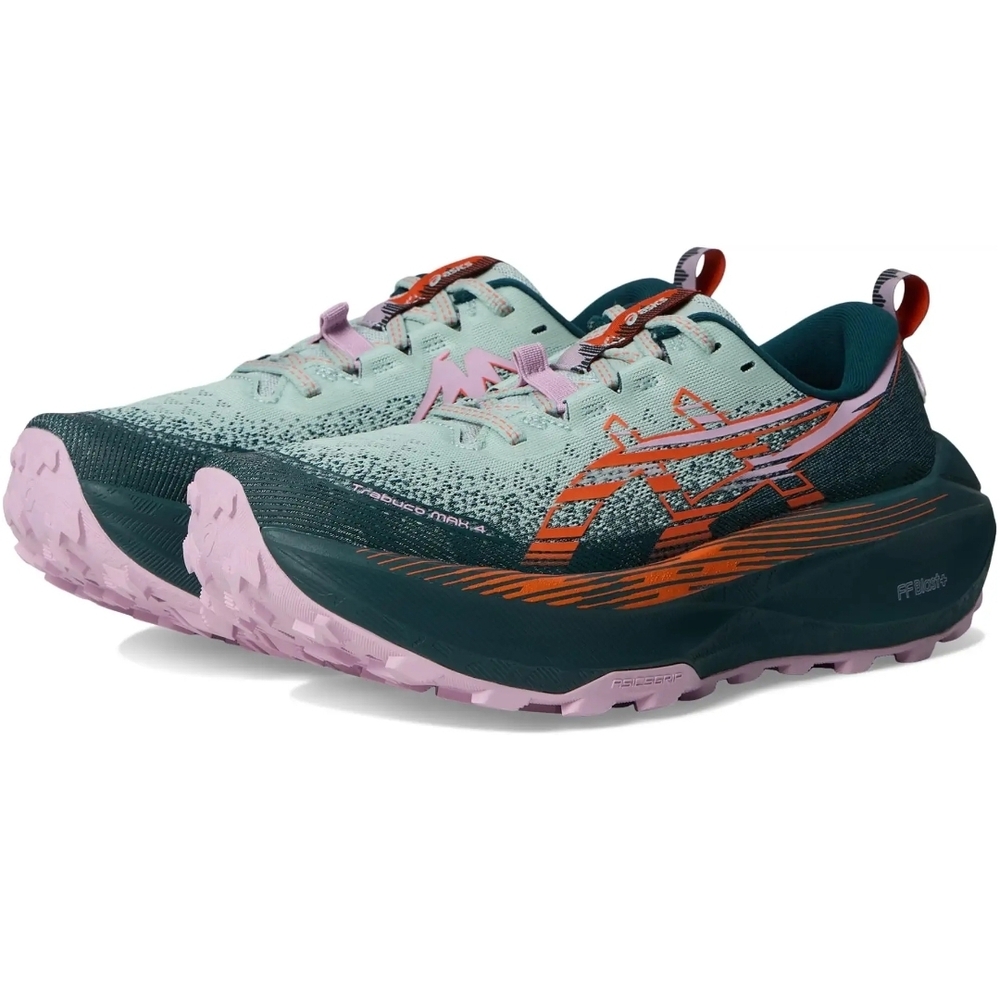 ASICS Trabuco Max 4 Women's Athletic Shoes - Teal, Pink, and Orange